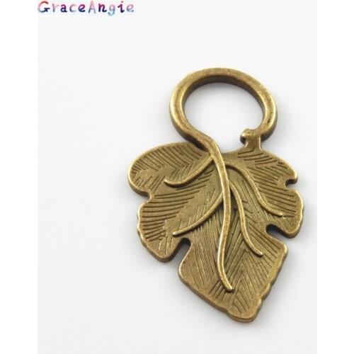 Julie Wang 12PCS Zinc Alloy Antique Bronze Leaf Charms For Jewelry Making Bracelet Necklace Pendant Metal Findings Accessories