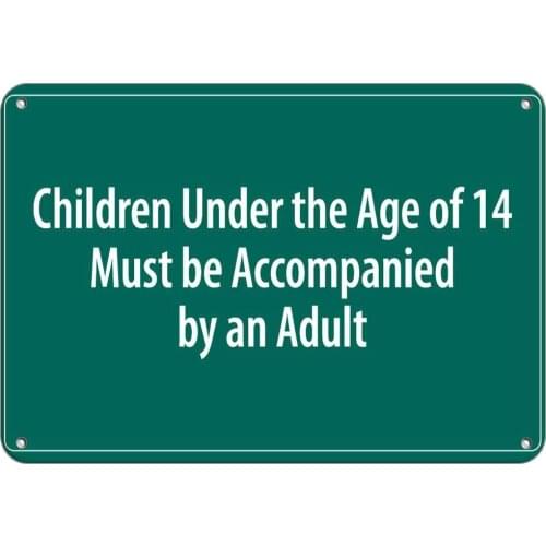 Metal Sign Children Must Be Accompanied By Adult Home Interior Wall Cotton Wall Decoration Retro Vintage Metal Sign 8X12 Inches