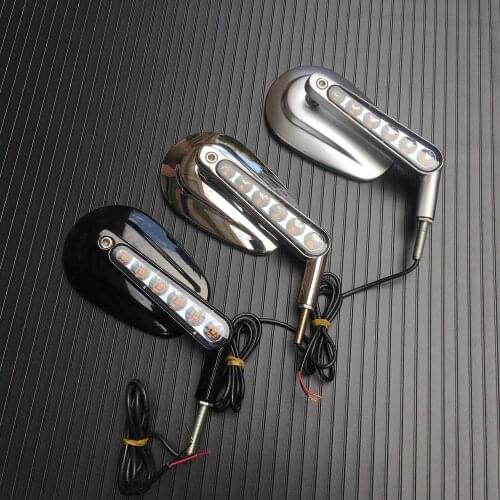 Motorcycle Rear View Mirrors LED Turn Signals Light For Harley VROD V-Rod VRSCF 2009-2017