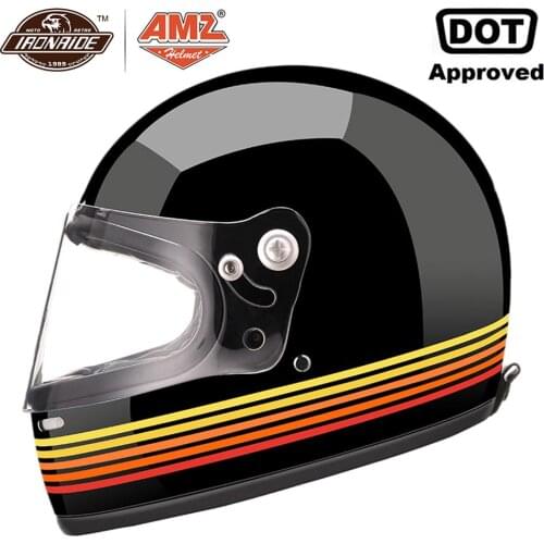 AMZ DOT Certification Motorcycle Helmet Fiberglass Motocross Racing Helmet Full Face Moto Helmets for Men And Women
