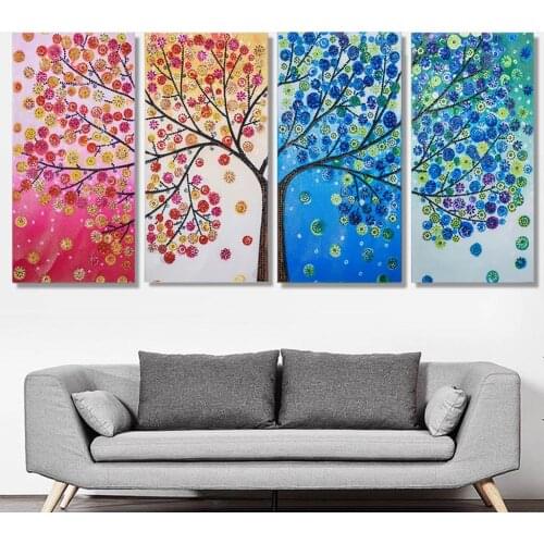 NAIYUE 4pcs 5d Diamond Painting Text Art Diamond Embroidery Cartoon Rhinestone Picture Special Shape Diamond Mosaic Gift