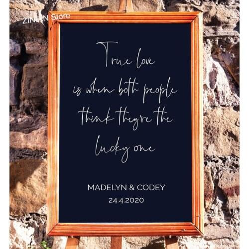 True love - Welcome sign Stickers DIY Personalized Vinyl Decal for Wedding Engagement Celebration Ceremony A608