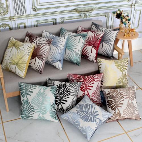 Tropical Leaf Cushion Cover Pillow Covers 45x45 Decorative Cushions Case Sofa Cotton Linen Throw Pillow Case Car Bed Home Decor