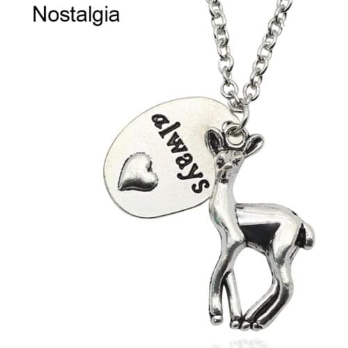 Nostalgia Snape Lily Always Heart Doe Deer Necklace Patronus Expecto Patronum Collier For Women