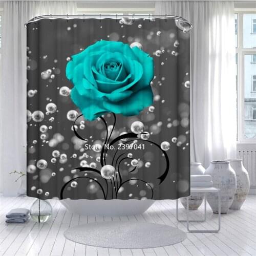Pastoral Flower Art Bouquet Chemical Elements Periodic Table Cartoon Animals Map of The World Waterproof Mold Shower Curtain