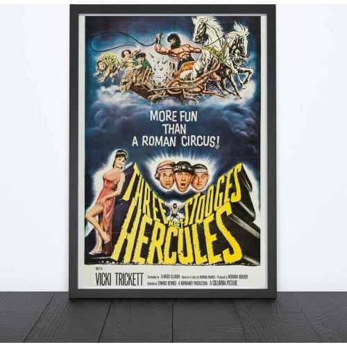 The Three Stooges Meet Hercules (1959) Poster American Vaudeville and Comedy Team Wall Decor Moe Howard Larry Fine Joe DeRita