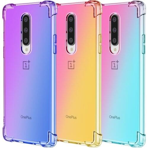 Shockproof Case For OnePlus 8 Pro 8Pro 7T 7 Pro 6T Gradient Color Silicone TPU Cover Phone Case For OnePlus 7T Pro 7Pro Coque
