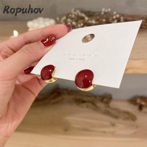Ropuhov 2021 New Jewelry Fashion for Woman Korean Gift Red Boho Designer Earrings Wholesale