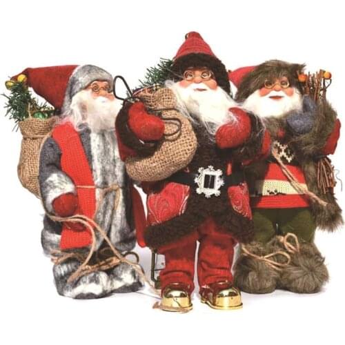 Christmas Decorations for Santa Claus Standing Dolls Christmas Figurine Festive Decoration Ornaments Window Design