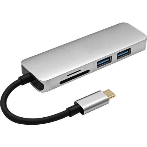 Thunderbolt 3 hub usbc Dock USB Type C to HDMI USB3.0 cable TF SD Card 5IN1 Adapter Splitter for Macbook Pro 2017 Dell XPS 13