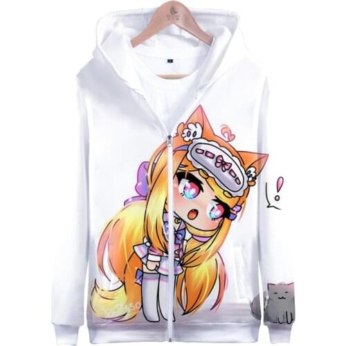 Anime Game Gacha Life Zipper Hoodie Men/women 3D Sweatshirt Boys Girls And Chlidren Street Cute Zipper Hoodie Gacha Life Tops