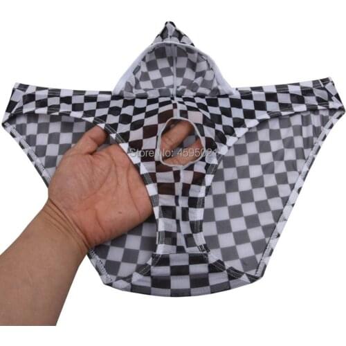 Men Sports Plaids Mesh Briefs Gay Men Underwear Male Balls Hole & Penis Hole Pouch Guy Bikini Briefs