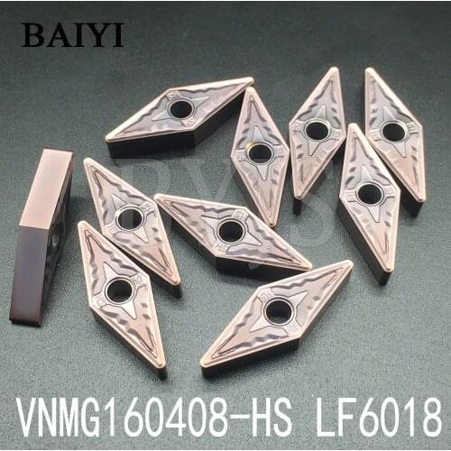 10pcs VNMG160408 HS LF6018 Deskar gaskets lathe cutting blades carbide for stainless steel