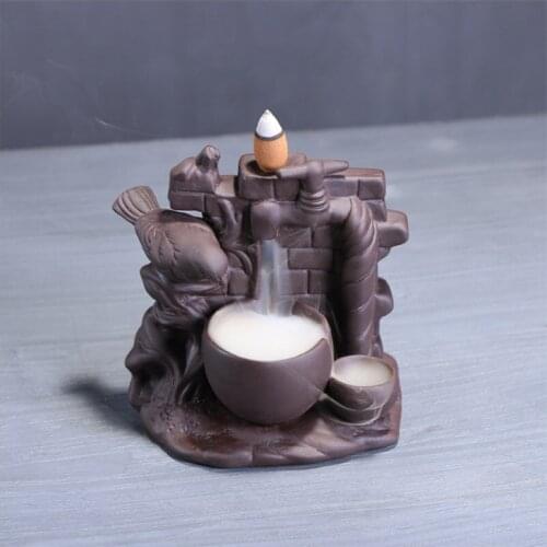 Creative Aromatherapy Incense Burner Decoration Sandalwood Furnace Purple Sand Smoke Returning Incense Burner Ceramics Crafts