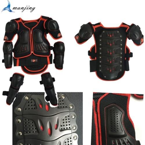 4-16years Child Youth Kids Body protect armor Vest Motocross Riding skating Chest Spine Knee Elbow Armour Drop Resistant