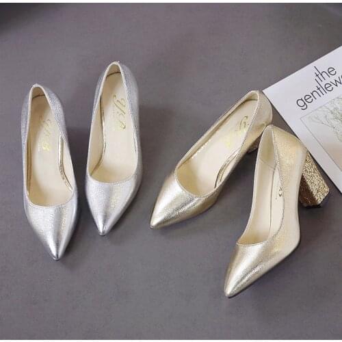 Ladys dress shoes Concise retro pointed sexy high heels patent leather womens fashion ladies thick with high heel mujer U18-93