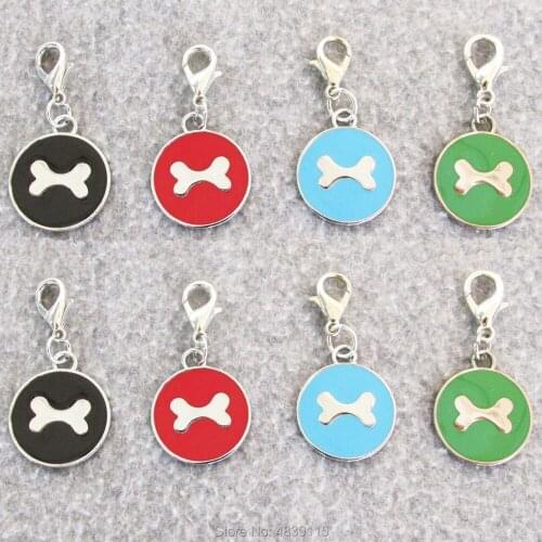 100pcs/lot Zinc Alloy Circle Shaped Pet Dog ID Tags Bone Pet Tags Suitable for Laser/Diamond Engraving