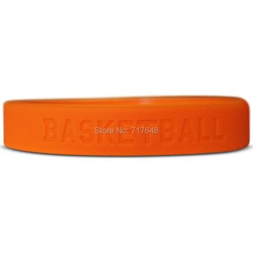 100pcs Orange Basketball wristband silicone bracelets free shipping by epacket A