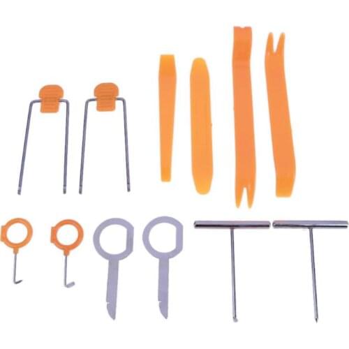 12Pcs/Set Vehicle Dash Removal Trim Tool Car Door Panel Audio Dismantle Install Pry Kit Auto Refit Hard Plastic Hand Tools