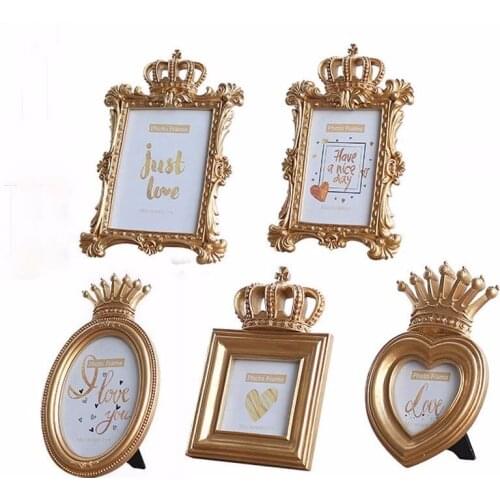 2-5pcs Luxury Baroque Style Gold Decor Creative Resin Picture Desktop Frame Photo Frame Gift for Friend