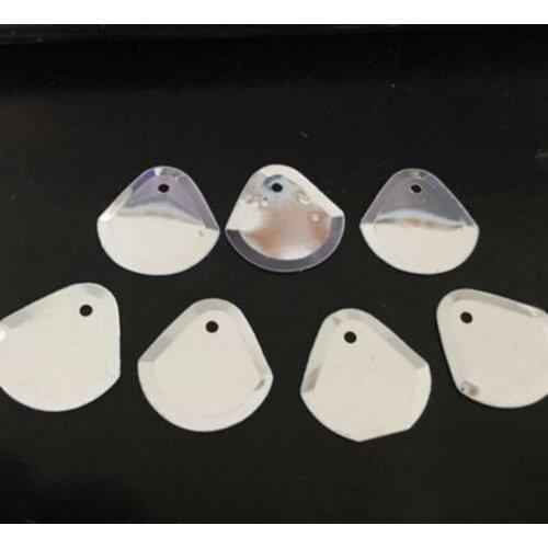 200pcs 13*18mm Fan-Shaped Drop Crystal Transparent Loose Sequin Sewing,Wedding Craft,Women Kids DIY Garment Accessory