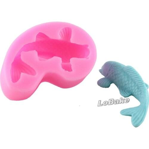 3 pieces/lot) High quality 7.5*2.3*5cm lovely fish shape fondant cake mold sugar craft soap mould stampi in silicone for bakery