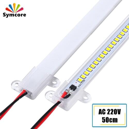 5Pcs LED Lamp Kitchen Light AC220V Wall Corner LED Bar Light High Brightness 50cm LED Strip Transparent Shell Milky Shell