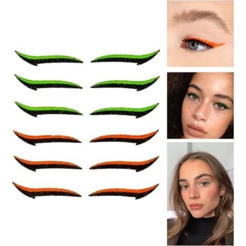 Y1UF 6 Pairs Double Eyelid Tape Eyeliner Stickers Save Time Makeup Tools Shiny Eyeshadow Stickers for Shopping Party