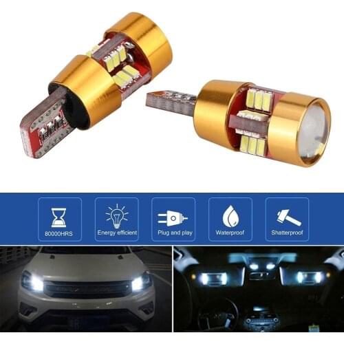 2Pcs 12V W5W 3014 27 SMD Canbus Car LED Lights Width Decoding Lamp Bulbs car accessories car light