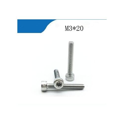 Free shipping M3*20 10pcs good 304 stainless steel hexagon socket head cap screw,DIN912bolt satinlessstainless nails,revet,bolts