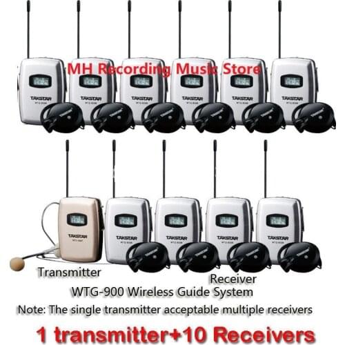 10 person group Takstar WTG-900 / WTG900 wireless digital intercom guide system for travelling meeting synchronous translation