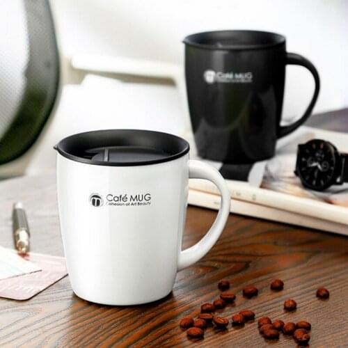 Nordic Style Double Deck Vacuum Coffee Cup Office Potable Hot Cold Insulated Stainless Steel Thermos Tea Mug Breakfast Tumbler