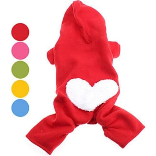 FODOG Pet Dog Clothes Coat Pet Dog Winter Warm Clothing With Heart Shape Puppy Hooded Small Dog Jacket Pet Supplies 5 Colors