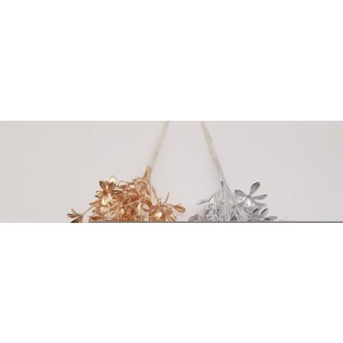 2021 New Design Artificial Decoration Flower Gold Silver Rose Colour Small Flower Wedding Home Decoration Plastic Material