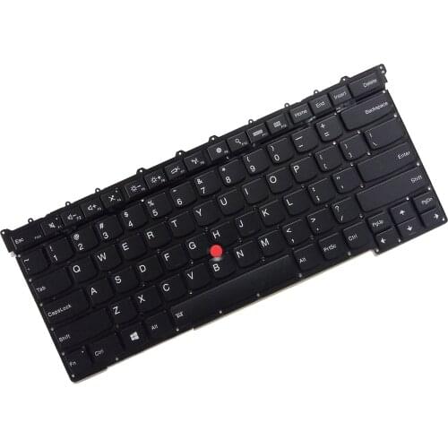 US Layout Notebook Keyboard with Backlight for ThinkPad Carbon X1 20BS 20BT Black Frameless with Pointer MQ6-84US
