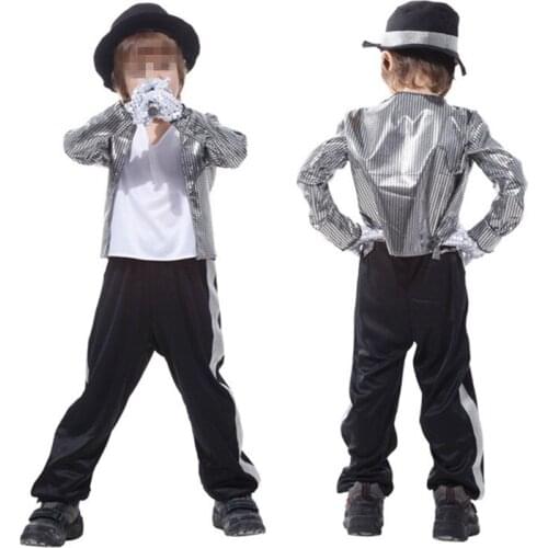 Birthday Michael Jackson Cosplay Costume Kids Superstar Singer Dance Suits For Halloween Party Dress Boys Children