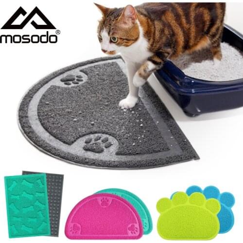 Mosodo Cat Mat Litter Box Mat Feeding Bowl Placemat Cat Bed Pads Non-slip Waterproof Litter Tray Sandbox Mats Cat Accessories