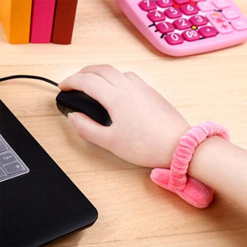 Mouse Pad Wrist Support Cushion, Keyboard Crystal Velvet Super Soft Mouse Wrist Rest, Elastic Band Wrist Rest Hair Band