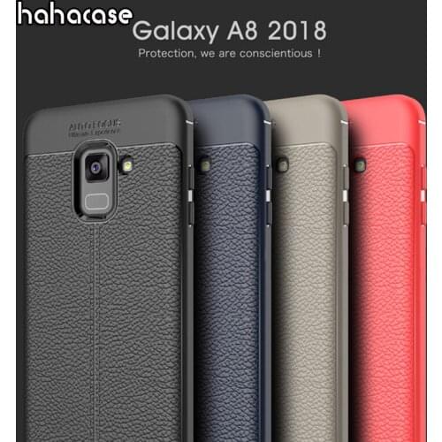 Leather Litchi Pattern Soft Silicone TPU Case For Samsung A6 A8 Plus 2018 A3 A5 A7 Ultra Thin Shockproof Fitted Cover 600pcs