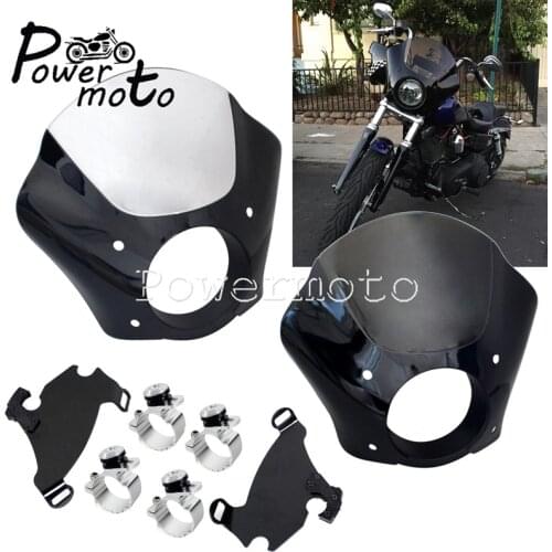 Cafe Racer Motorbike Gauntlet Fairing Lock Mount Head Lamp Fairing For Harley Sportster XL 883 1200 Street Glide Fat Bob FXD