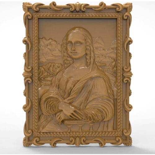 Mona lisa liza 3d relief STL format model used for cnc artcam router engraving carving design file