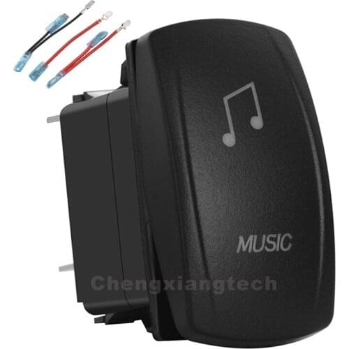 Music Up Green & Red Led Rocker Switch ARB Carling 5P SPST ON/OFF 12v/24v Car Boat Truck Waterproof IP66+Jumper Wires Set