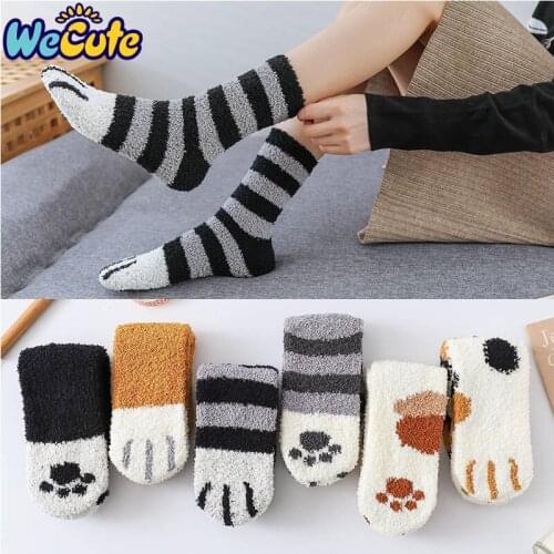 Non-slip Baby Socks Autumn Winter Coral Fleece Socks Cute Cartoon Toddler Socks Boys Girls Floor Socks Infant Warm Thicken soft