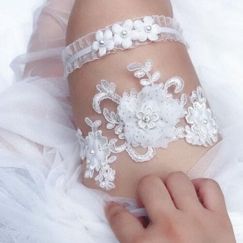 2020 New Wedding Garter Rhinestone Embroidery Beaded Sexy Garter Female Bride Thigh Circle