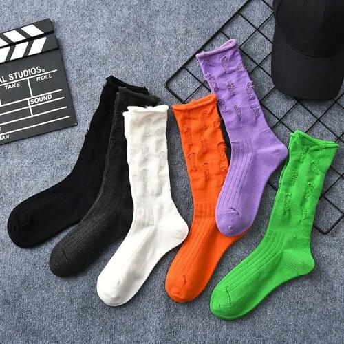 NEW Summer Thin Cotton Women Ripped Pile Socks Trendy Female Broken Destroyed Socks Street Footwear Thin Beggar Socks