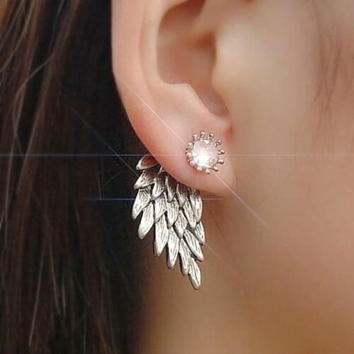 New Fashion Harajuku Jewelry Wings Stud Earrings For Women Simple Design Hiphop Earrings Women Streetwear Accessories X3