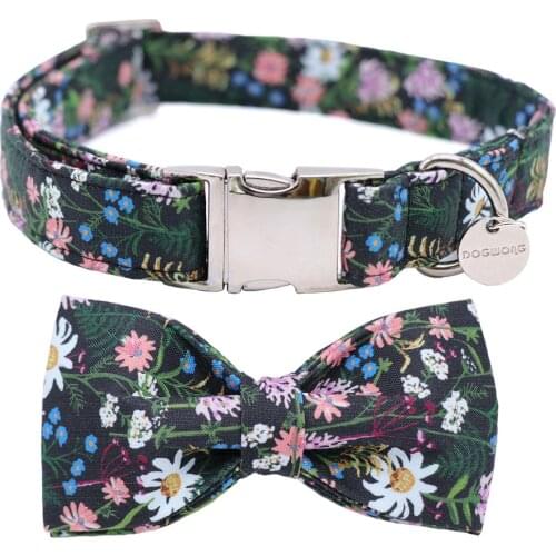 Daisy Dog Collar Flower Dog Collar Pet Puppy Designer Product Dog &Cat Necklace Pink Dot XS-XL