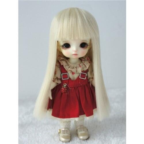 JD237 1/8 5-6inch Heat resistance BJD doll wigs Full bangs Long straight wig fashion doll accessories