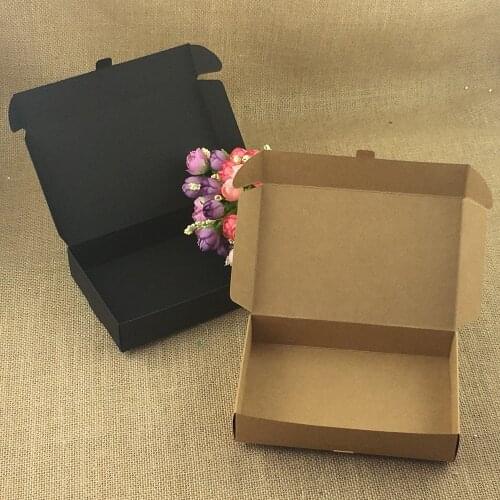 18x11.5x3.5cm Gift Box for Jewelry Carrying Cases Natural Brown and Black good quality for Packing Storage 50Pcs Paper Boxes