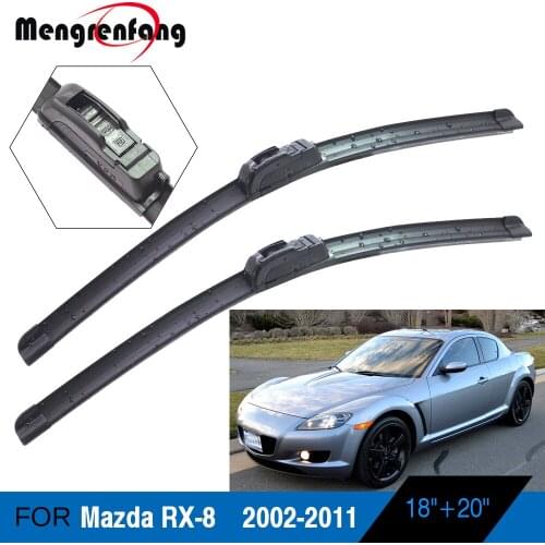 For Mazda RX-8 RX8 Car Front Windscreen Wiper Blades Rubber Wiper J Hook Arms 2002 2003 2004 2005 2006 2007 2008 2009 2010 2011